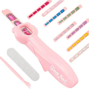 pink glam nail machine beauty set toy with nail stickers for girl kids