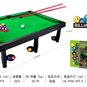 compact tabletop snooker & pool game set for kids & family fun