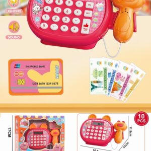 rabbit kids cash register toy with scanner and calculator