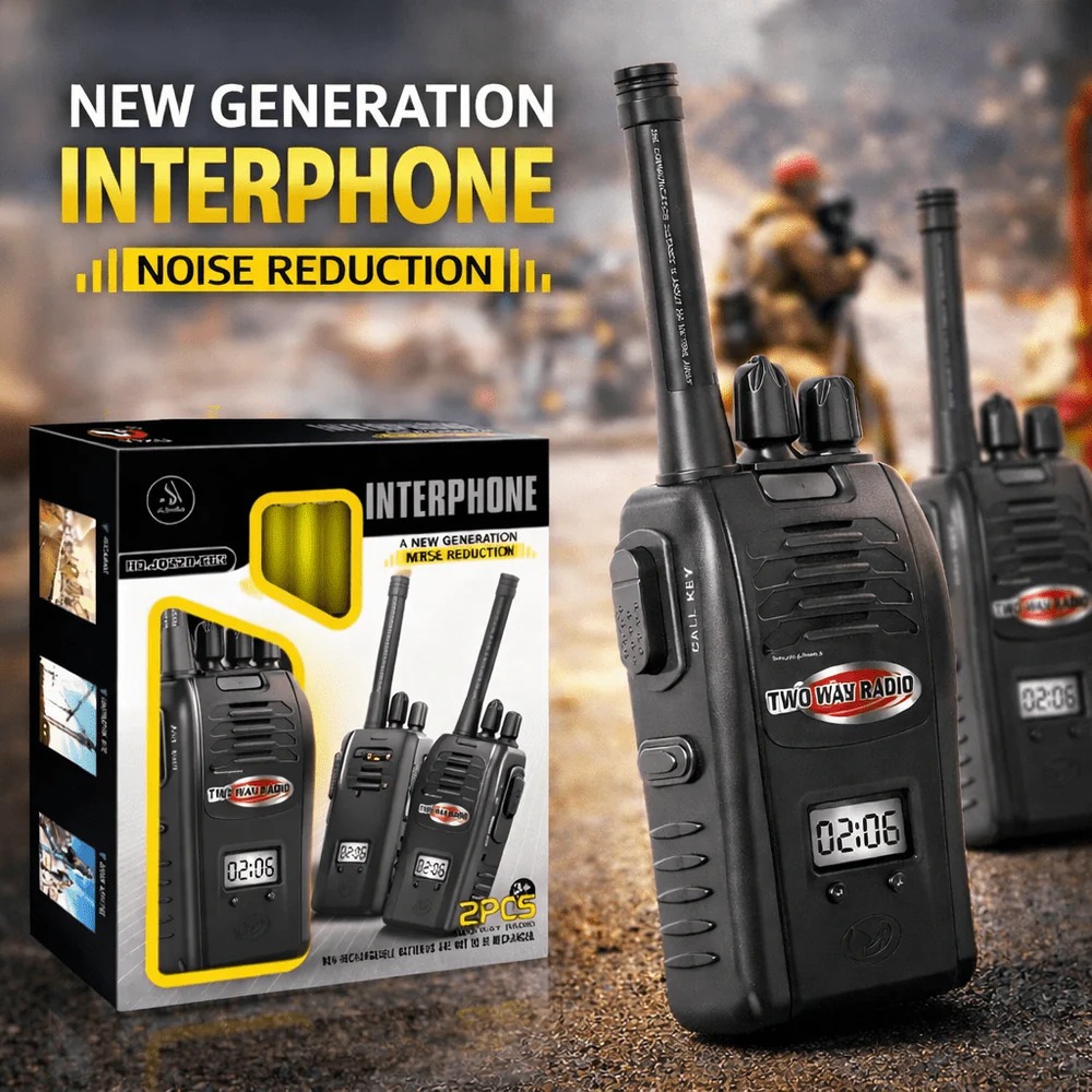 2pcs kids interphone two way radio walkie talkie toy set 2pcs kids interphone two way radio walkie talkie toy set