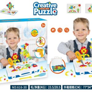 creative puzzle tool set – 2d to 3d stem building toy with drill