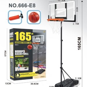 adjustable basketball hoop stand designed for kids 165cm