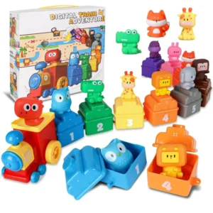 kids digital train adventure educational toy set
